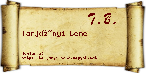 Tarjányi Bene névjegykártya